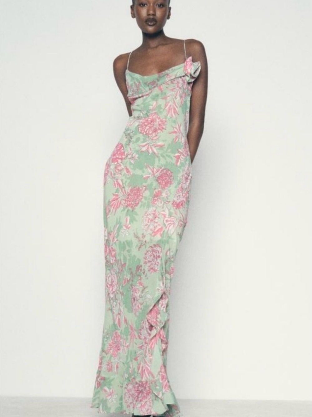 Zara Floral Slip Maxi Dress